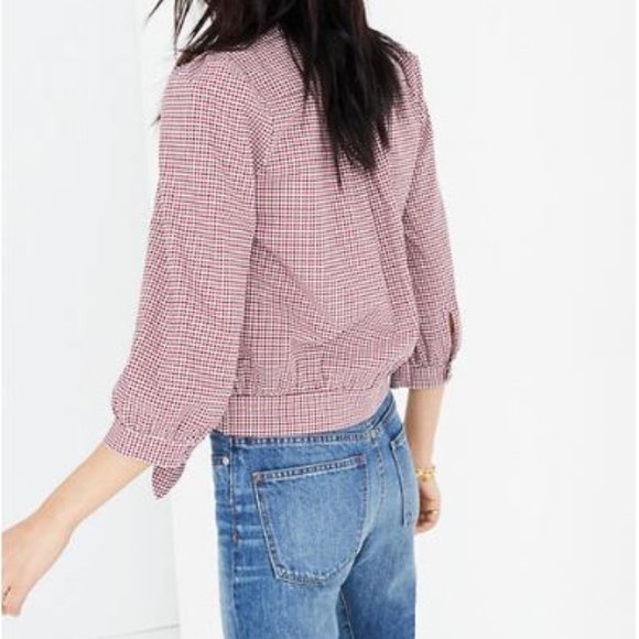 NWOT Madewell Wrap Top in Gingham Check - Picture 8 of 8